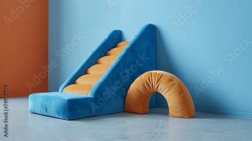 A Triangle With Ramp made of soft, plush material, ensuring a safe and comfortable play experience for toddlers.