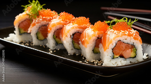 Sushi with salmonA Taste of Japan Close-Up