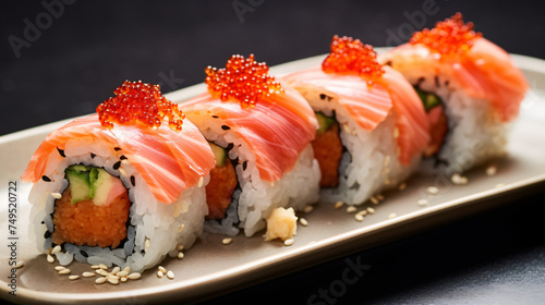 Sushi with salmonA Taste of Japan Close-Up