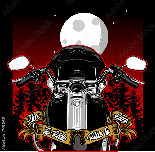 cruiser motorbike vector for graphic design