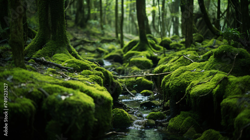 Verdant Vitality A Close Up of the Mossy Forest