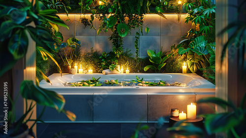 Evening Oasis: Spa in the Tropical Jungle, Offering Relaxation Amidst Natures Greenery