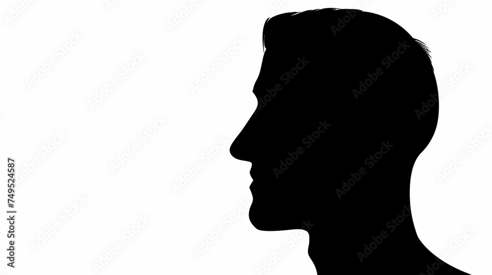 The dark outline of an isolated vector of a man silhouette with a thick outline inside view on a white backdrop The dark outline of an isolated vector of a man silhouette with a thick outline inside view on a white backdrop