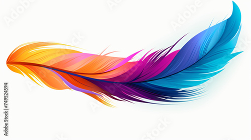 Vibrant Elegance A Colorful Feather Illustration