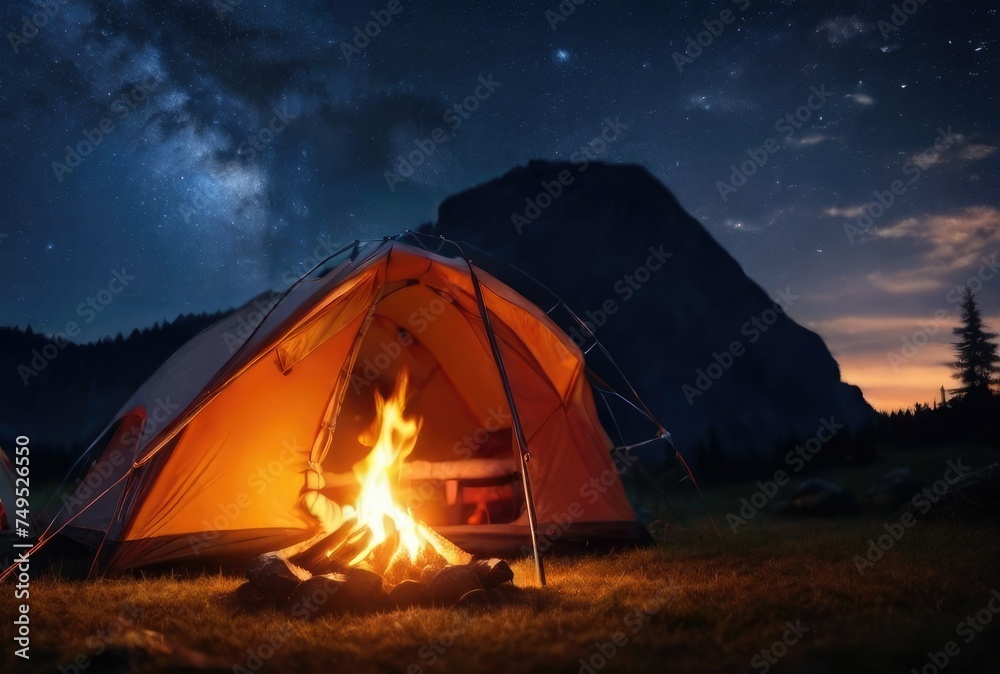 Unforgettable Escapes: Camping Under a Starry Sky Awaits and campfire 
