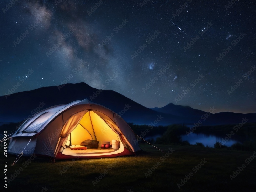 Starry Night Sanctuary: Unforgettable Camping Experience Beneath a Majestic Sky