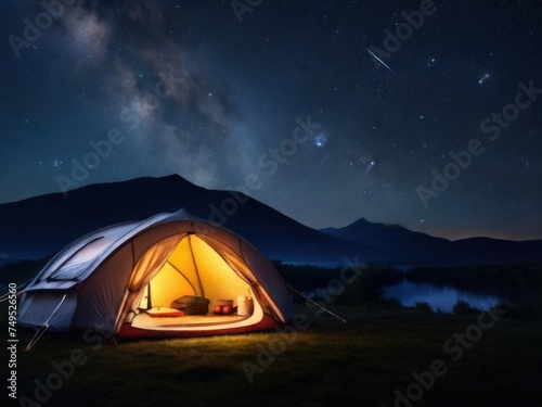 Starry Night Sanctuary  Unforgettable Camping Experience Beneath a Majestic Sky