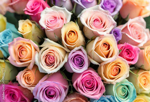 Colorful roses background