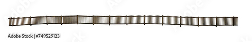 Cutout of an isolated old wooden fence with the transparent png
