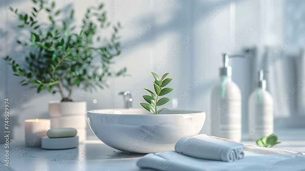 Contemporary Bathroom Elegance: White Interior with Stylish Design Contemporary Bathroom Elegance: White Interior with Stylish Design