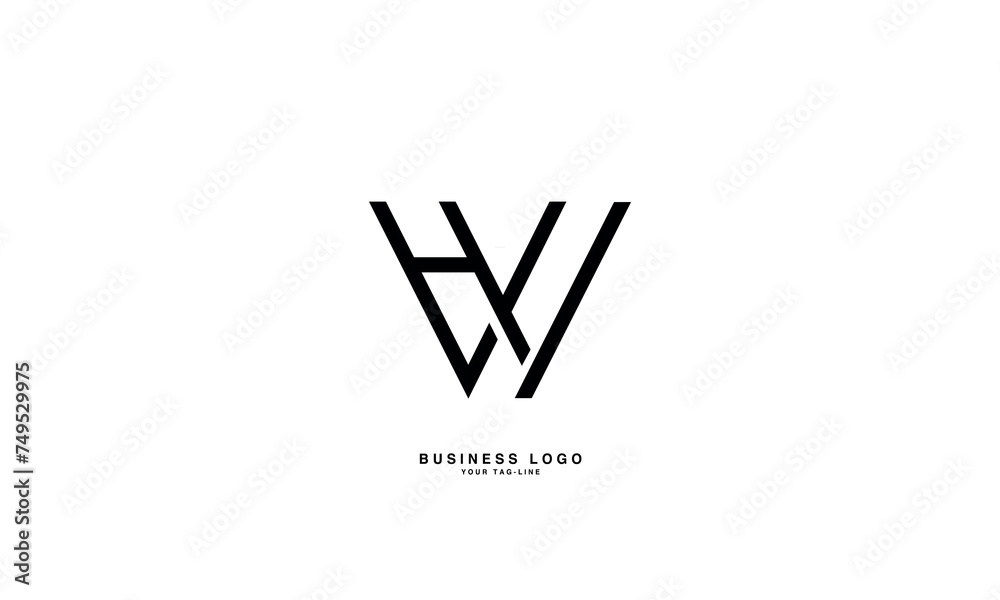 HW, WH, H, W, Abstract Letters Logo Monogram HW, WH, H, W, Abstract Letters Logo Monogram