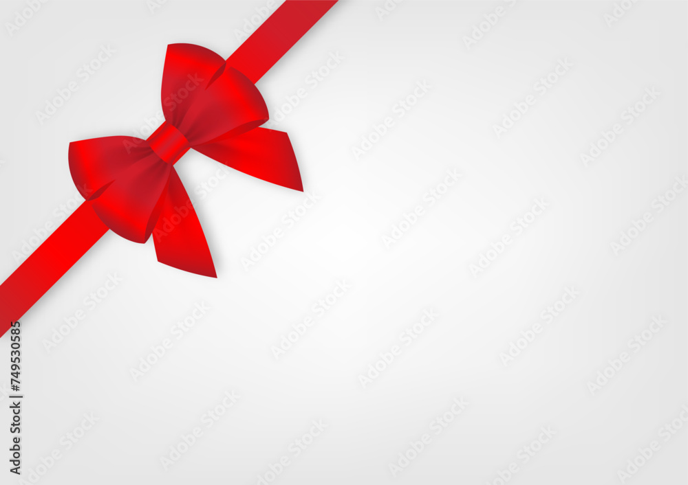 Red Ribbon Bow. Vector Illustration Isolated on White Background. Red Ribbon Bow. Vector Illustration Isolated on White Background.