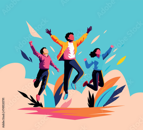 victory of youth vector illustration