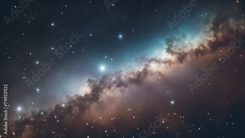 starry night sky _A cosmic view of the starfield and galaxy in outer space. The image shows the contrast 