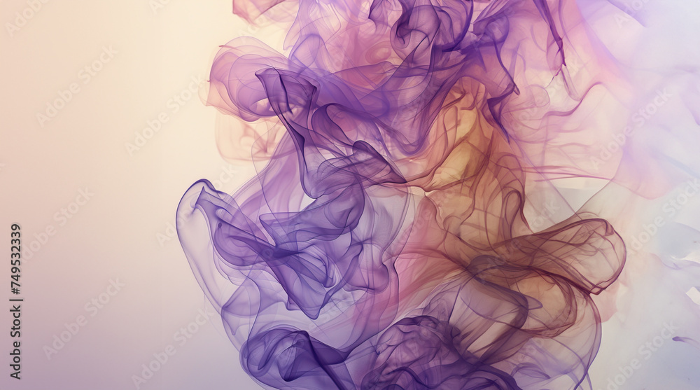Vibrant Blue and Purple Ink Swirls in Liquid Abstract Art created with Generative AI technology