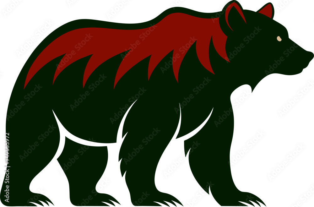 Obraz premium Silhouette of a Grizzly Bear vector elegant illustration design