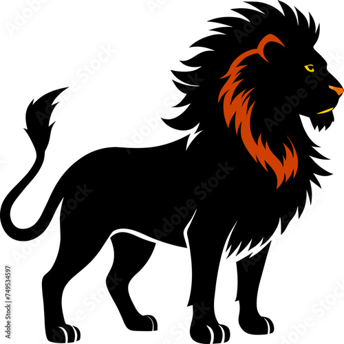 minimalist Lion character animal elegant silhouette vector illustration