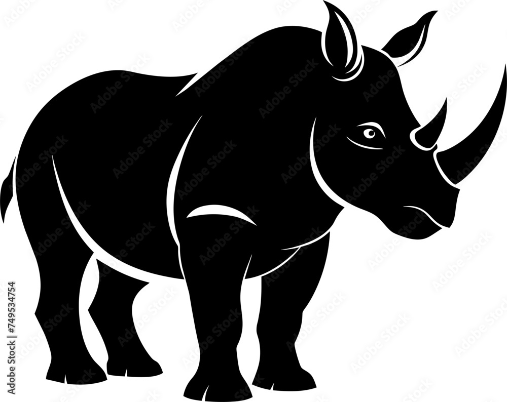 silhouette of a Rhinoceros vector illustration design silhouette of a Rhinoceros vector illustration design