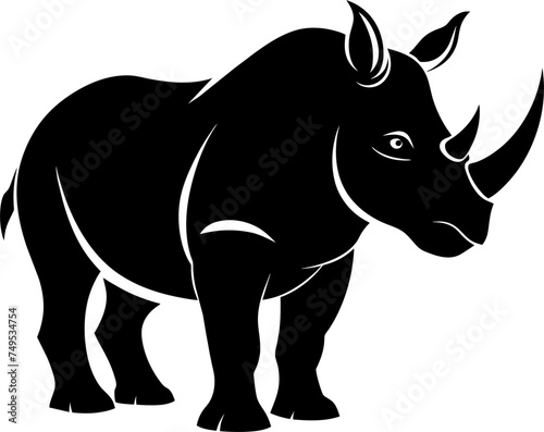 silhouette of a Rhinoceros vector illustration design