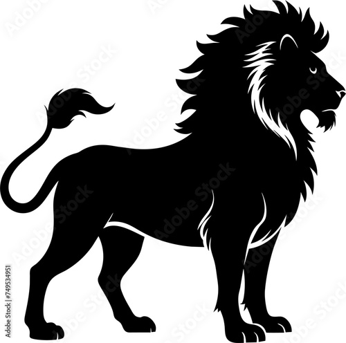 Lion animal elegant silhouette vector design