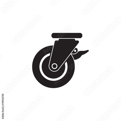 Caster Wheel Icon Vector Art Illustration