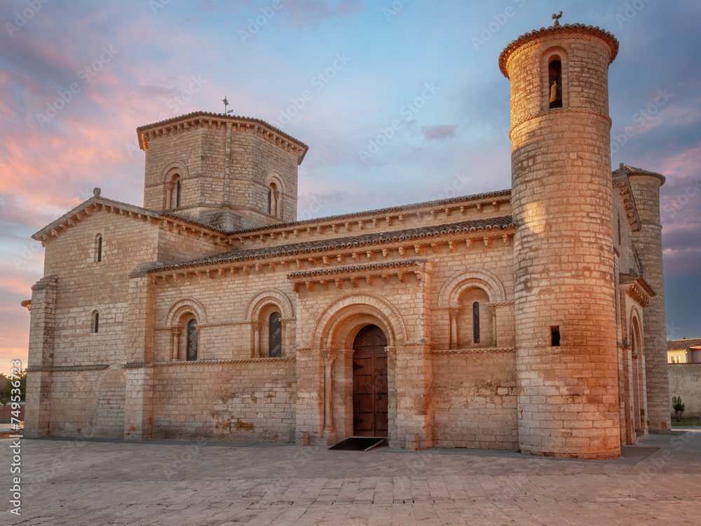 Church of San Martín de Tours, Fromista, romanesque style, 11th century and has been the spiritual rest of the pilgrims on the route of Santiago, way of Saint James, Palencia, Spain