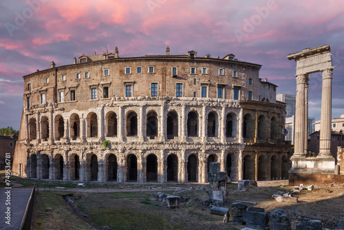 The Theater of Marcellus is an ancient open-air theater built in the closing years of the Roman Republic., Italy photo