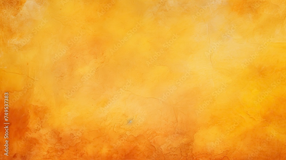 Yellow orange background with texture and distressed vintage grunge and watercolor paint stains