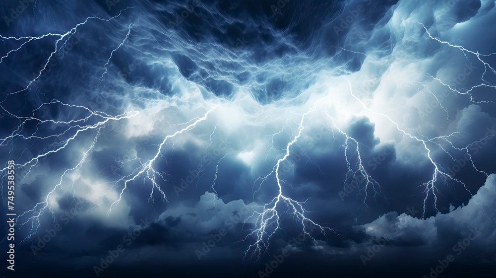 Storm clouds with lightnings isolated on White Background Storm clouds with lightnings isolated on White Background