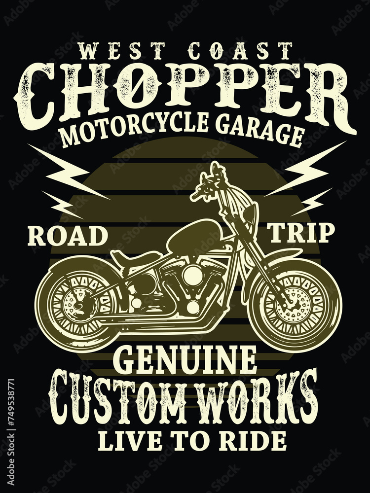 Fototapeta premium Motorbike T-Shirt Design