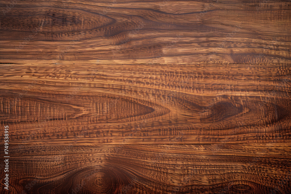 Naklejka premium Close-up of warm, polished wood grain with intricate natural patterns