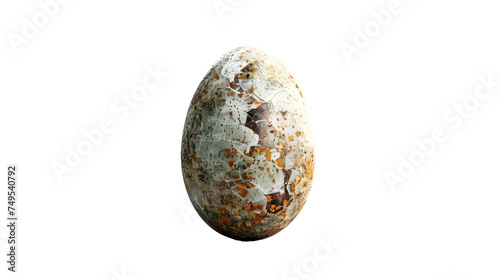 Cracked Egg on White Background