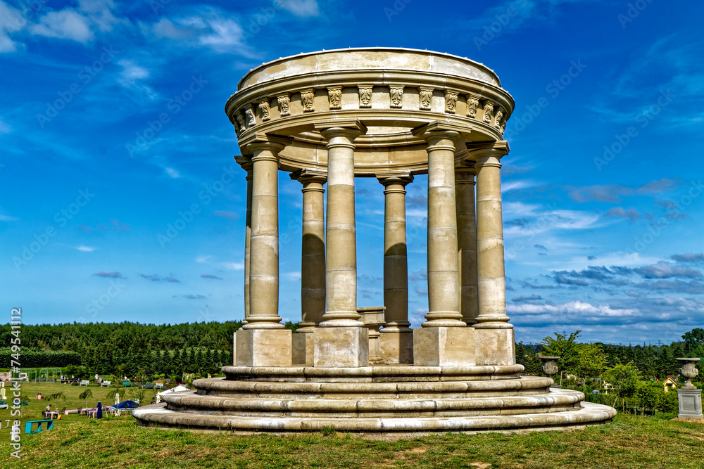 Round Greek-style temple with columns