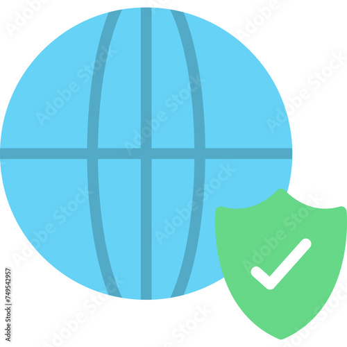 Globe Grid Vector Flat Icon photo