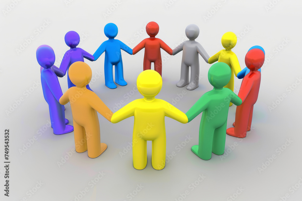Diverse group of individuals joining forces. Generative AI Diverse group of individuals joining forces. Generative AI