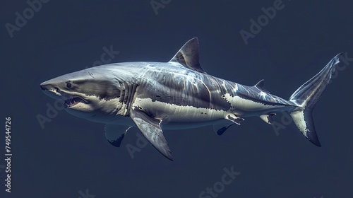 Majestic Predator: Full-Body Portrait of a White Shark © Mike