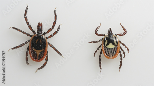 Tick Identification Guide: A Side-by-Side Comparison of a Deer Tick Versus a Common Wood Tick, Educational Pest Awareness