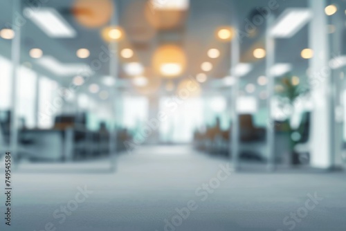 Blurred background of modern office interior, empty open space for design © top images
