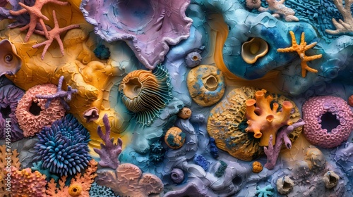 Colorful Sea Life Sculptures