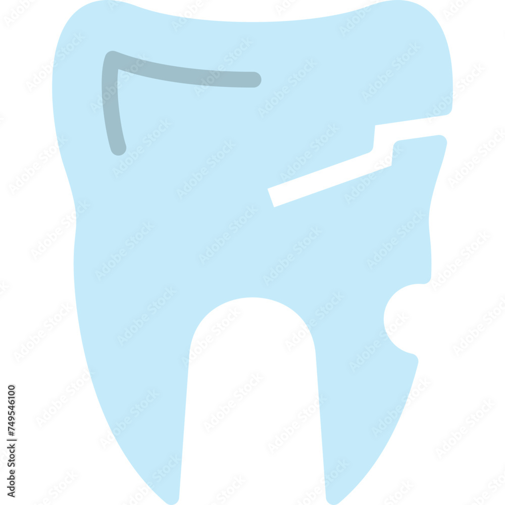 Broken Tooth Vector Flat Icon Broken Tooth Vector Flat Icon