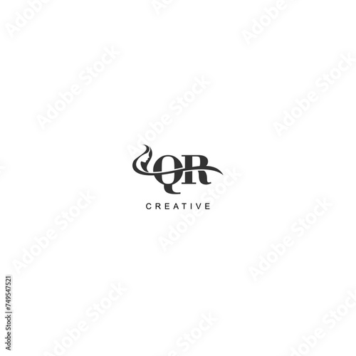 Initial QR logo beauty salon spa letter company elegant