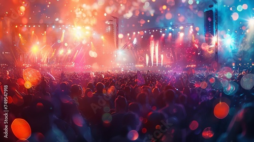 Summer Music Festival Panorama with Vibrant Celebration