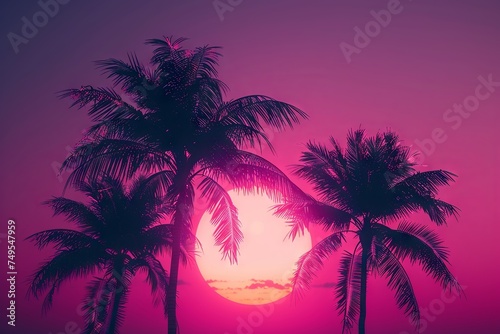 Synthwave Sunset with Neon Gradient and Palm Trees   © Kristian