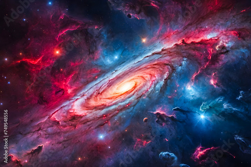 Colorful space galaxy in space realistic photography generative ai photo.  © Ariyan
