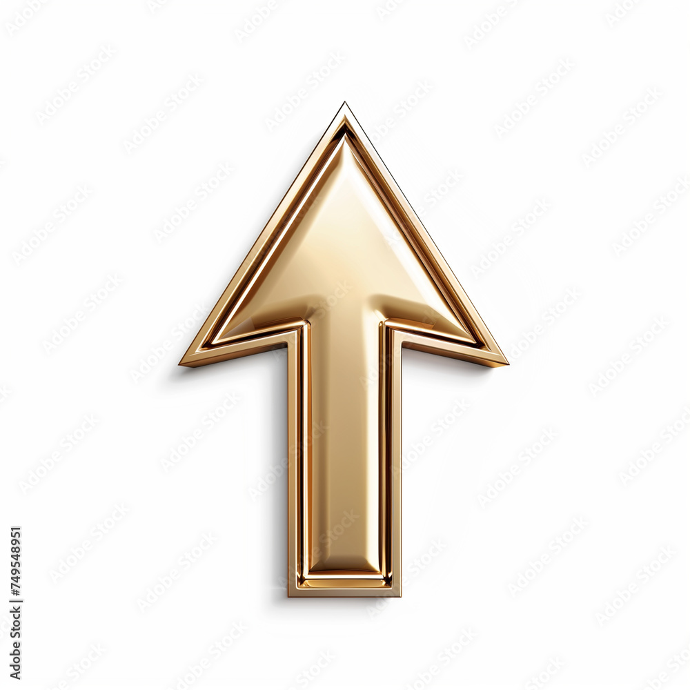 An illustration of a golden upward arrow on the white background of the image An illustration of a golden upward arrow on the white background of the image