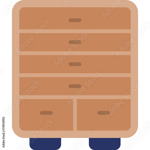 Chest Of Drawers Vector Flat Icon