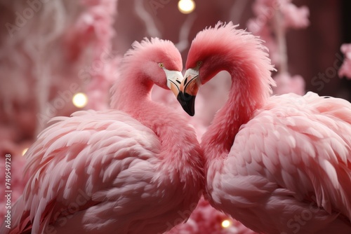 Couple of cute flamingo on fantasy aesthetic © anwel