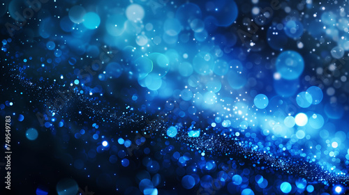 Blue Background with Ethereal Bokeh Resembling Sparkling Stars, Creating an Atmosphere of Celestial Magic and Cosmic Wonder