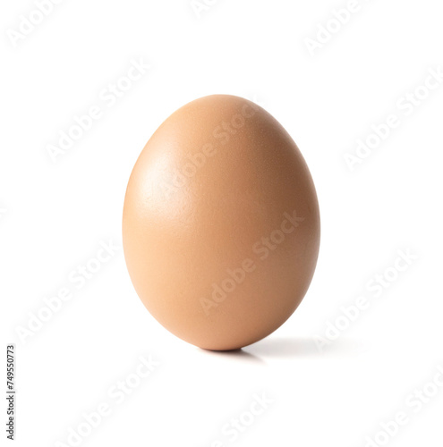 Brown chicken egg isolated on white.