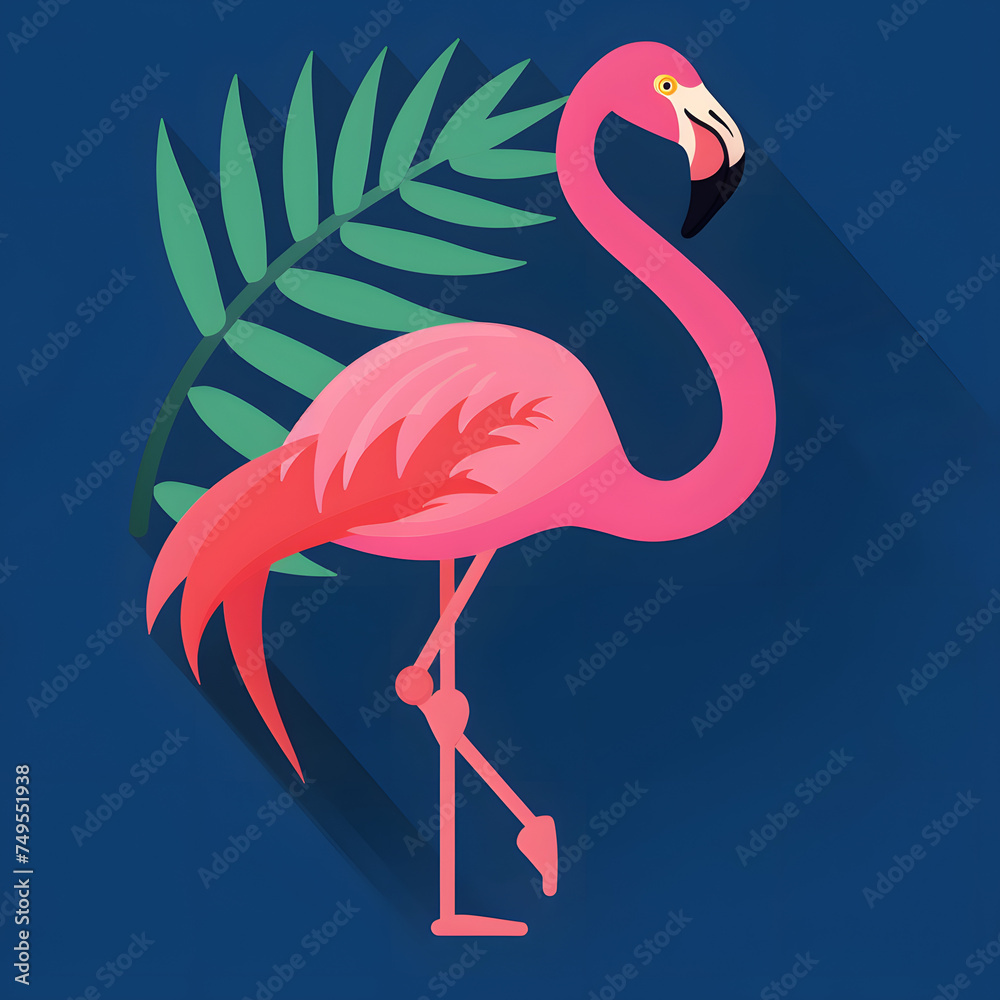 Naklejka premium Flamingo cartoon